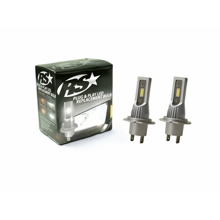 RACESPORT LT HEADLIGHT BULB DISPLAY H7 LED; 13 Watt; 1900 Lumens; 9 To 32 Volt DC; Plug And Play; Set Of 2 RSPNPH7